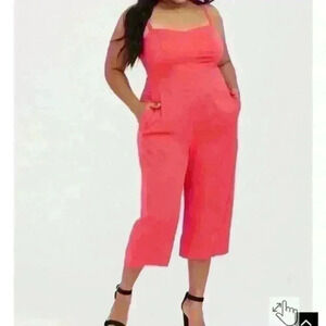 torrid Challis Culotte Jumpsuit in Coral Size 10